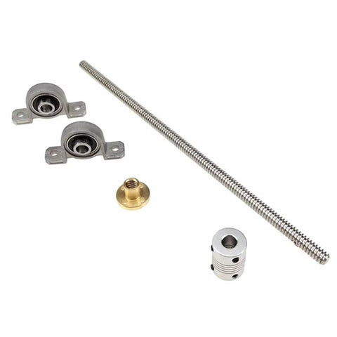 DIY Ready 3D Printer Lead Screw Kit With T10 Rods 100-600mm brass copper nut bearing bracket flexible coupling