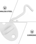 Close-up view of Heavy Duty Stainless Steel Gate Hook and Eye Latch Lock for door and window, highlighting corrosion-resistant design.