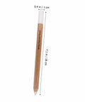 Side view of one pencil from the 4 Pack White Charcoal And Graphite Pencils Set For Art Drawing Dope Sketching Shading Blending Journaling Illustrations Pro Grade Quality For Realistic Artwork, showcasing white charcoal tip and wooden body, measuring 7.1 inches in length.