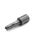 Side view of Oscarbide 7/16x1 annular cutter with a 3/4 in Weldon shank for magnetic drill press