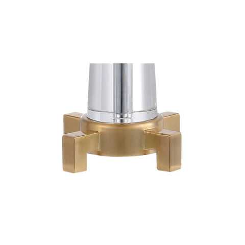 Base of Crystal LED Table Lamp in Clear and Brass Gold Finish, 29.5 Inch Two Light Contemporary Glam Bedside Lamp