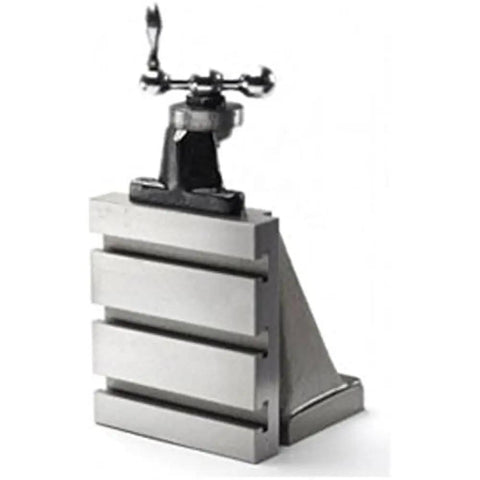 Vertical Milling Slide For Lathe 100x125 mm And 2 In 50 mm Self Centering Vise With Fixed Base, angled view showing precision tool parts
