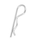 Single galvanized iron B-type cotter pin from Galvanized Iron Cotter Pins Set of 10 B Type Zinc Plated Retaining Pins Spring Clips Hair Pin for Automotive Machinery and DIY Projects 3.5 by 75mm Durable Easy to Install, side view, zinc plated.