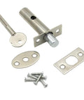 Stainless Steel Tube Well Lock With Key Security Bolt For Fire Escape Doors Includes Fixing Bolts And Escutcheon Plates
