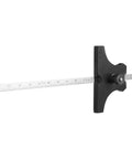 Straight Shot Woodworking Depth Gauge Featuring A Tank Tough Base And Six Inch Etched Steel Ruler Graduated In Sixty Fourth And Metric for precision measurements.