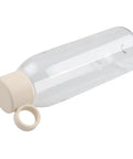 Leakproof Sports Water Bottle With Handle For On The Go Hydration, BPA Free 650ml clear plastic flask with beige cap and handle