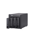 Plug And Play 4 Bay USB C Direct Attached Storage Box Featuring Hardware RAID For 3.5 Inch SATA Drives, black unit with open drive bays.