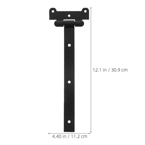 Stainless Steel Self Closing Reversible Door Hinge T Shaped Heavy Duty Black Built To Last with measurements shown