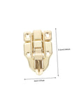 Close-up of Vintage Hasp Buckles Set 15Pcs for Jewelry Boxes Durable Draw Latch Hardware, gold colored, 6.2cm x 4cm.