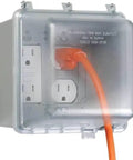 Beefy Outdoor 2-Gang Weatherproof In-Use Electrical Outlet Cover With Quick-Fit Mounting, NEMA 3R UL Listed for wet locations, clear cover