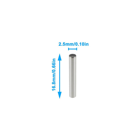 10 Piece RC Car Axle Pins 2.5x16.8mm AR713009 for Arrma 1 by 8 Typhon Buggy and Kraton Truck, single pin with dimensions