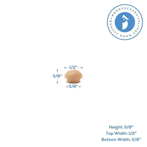 Top Grade American White Oak Wood Hole Plugs 3/8 Inch, Pack Of 250 Button Cap Screw Covers for woodworking, tapered design shown.