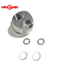 Rod wear ring set for waterjet pump, five-piece; front view shows a large metal wear ring and four small washers (two copper-toned, two silver).