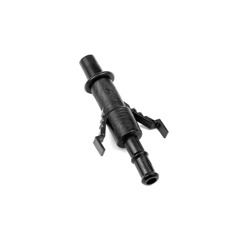 Fluid Pump For Standard Quart Bottles With Third Hand Adapter For Gear Oil, black plastic pump with adapter.