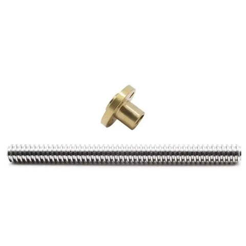 Premium T8 Leadscrew Kit For 3D Printer Mods With Matching Nut 100 To 500mm Length Durable Steel Lead 2mm Or 8mm Linear Motion Parts Ready To Roll, steel leadscrew with brass nut