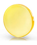 Front view of CO2 laser focal lens, 20mm diameter, ZnSe disk with yellow coating