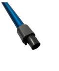 Long Reach Vacuum Extension Tube, Lightweight Aluminum Rod; blue tube with a black connector, compatible with cordless vacuums