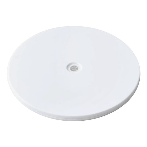 9 Inch White Acrylic Lazy Susan Turntable With Ball Bearing Rotation Holds Up To 55 Lb Spices, Cake Stand, Paints And Decor Organizer For Tabletop Use At Home