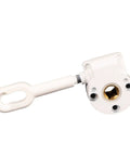Compact White Awning Machine Head Replacement Crank Box Hardware For Deck, 17x8cm manual gear with easy installation lever.