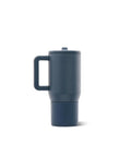 Premium Kids Insulated Travel Tumbler 20 Oz Triple Wall Cup with blue soft grip handle and flip straw for active kids.