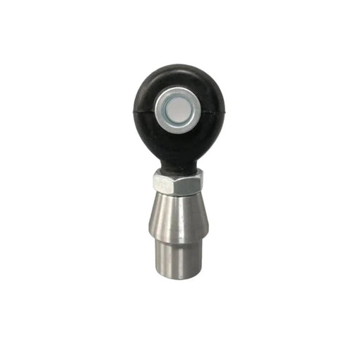 Heavy Duty Heim Joint Linkage Kit For Car Mods And Automation Gear Featuring Precision Threads And Smooth Angular Flex To Keep Your Rig Running Sweet. Close-up of a black rod end with metal threaded mount.
