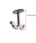 Zinc Alloy Double Prong Ceiling Hooks Set Of 6 For Closet, Kitchen, Bathroom And Garage, shown with measurements.