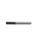 Side view of roughing end mill, HSS square-nose, 4-flute, 1/4 in shank, 3/4 in flute length