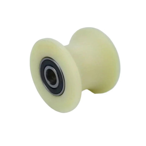 Heavy Duty U Groove Gate Wheels With Double Bearings Buttery Smooth Nylon Track Rollers close-up view of nylon wheels with inner bearing