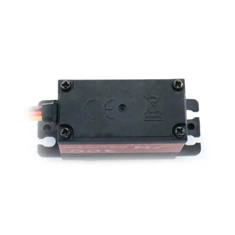 25kg Metal Gear Brushless Digital Servo For RC Cars With 300 Degree Rotation, top view with CNC aluminum shell and connectors