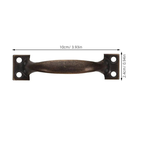 12 Piece Vintage Metal Cabinet Handles Retro Iron Drawer Pulls Curved Dresser Hardware Replacement For Kitchen And Bedroom Cupboards In Antique Bronze, 10cm length