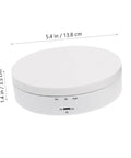 White Electric Rotating Display Stand For Jewelry Watches And Cosmetics Automatic Turntable Showcase With Stable Structure Energy Saving Design, 5.4 inches diameter