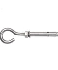 Expansion Screws Hooks Opening Hole M6 M8 In 316 Stainless Steel Eye Bolt Open Anchor Hook with hex nut and washer