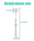 2 Pack LED Dental Mirror With Light For Easy Teeth Inspection, Anti Fog, Curve Angle Design, Bright LED Illumination, ABS Handle, Simple On Off Switch, Ideal For Home Or Office Dental Care, Green, 14 cm