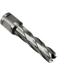 Side view of 9/16 in diameter annular cutter with Weldon shank