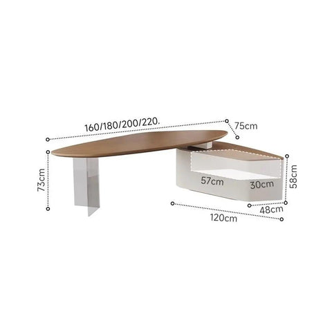Heavy Duty Standing Desk With Side Cabinet Storage Modern Ash Wood Executive Office Workstation For Gaming And Study Flexible Layout With Ergonomic Monitor Riser 240cm Surface dimensions and details