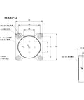 Technical drawing of Rock Solid 2 Inch Optical Precision Rotary Stage with 360 Degree Turntable Aluminum Alloy Build in Black Anodized Finish
