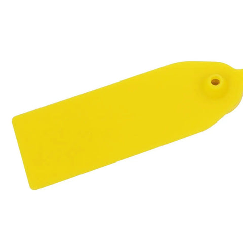 Bright yellow label patch for Slick And Hella Sturdy Self Locking Cable Ties With Label Patches For Wire Management, 420mm Long.