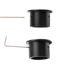Image of two 0.965 to 1.25 Inch Telescope Eyepiece Adapters with stainless steel dual screw design and L-shaped tool.