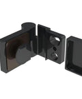 Matte Black Lugano Series Wall Mount Outswing Hinge for Right Hand Glass Door With Rise And Fall Action, Concealed Screws, Flush Mount Inside