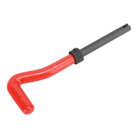 Red handle tool from 88 Piece Thread Repair Kit For M6 M8 M10 Threads Pro Grade Heavy Duty Steel Alloy Insert Tool Set