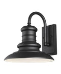 Redding Station Outdoor Wall Light In Aluminum For Wet Locations, 12 Inch Medium Lantern with textured black finish.