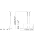 Technical drawing of Karsen Traditional 4 Light Indoor Pendant Dimmable Frosted Glass For Entryways Dining Rooms Foyers In Polished Chrome