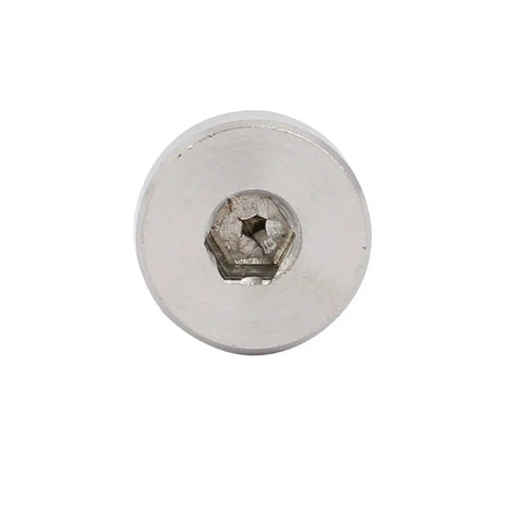 Premium Grade Heavy Duty 304 Stainless Steel Hex Socket Shoulder Bolt featuring crisp M8 threads and smooth top view.