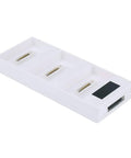 Drone Battery Charging Hub with LED Display and Intelligent Sequencing, anti slip feet, charges four batteries, white design.