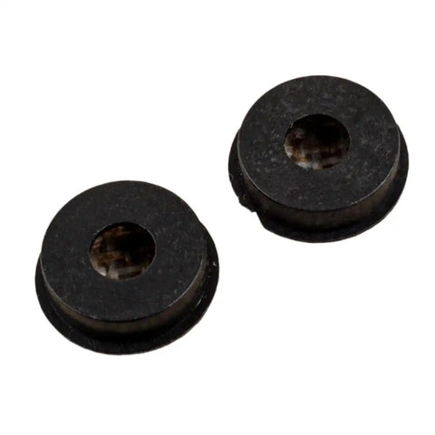 Premium Top Shelf Heavy Duty Eight Piece Carbon Fiber Style License Plate Frame Screw Caps And Covers For Universal Car Sedan Quick Snap Pro Install Kit, close-up of black caps.