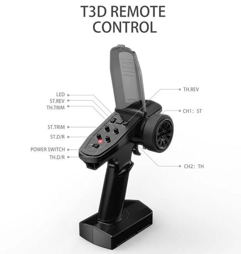 T3D remote control for 4X4 Brushless RC Truck With Waterproof 45A ESC And 2852 4400KV Motor Speed Demon 1/14 Scale RC Car