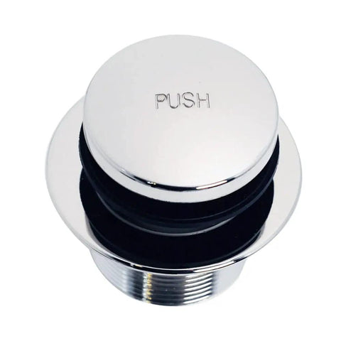 Polished Chrome Tubular Bath Waste And Overflow Assembly With Foot-Operated Tip-Toe Drain Plug ADA Approved shown from top view