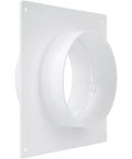 Heavy Duty Plastic Duct Connector Flange For Round Vent 4 Inch Easy Install DIY Wall Plate Adapter For HVAC Exhaust And Intake Coupling Airflow Fitting For Ventilation And Cooling Systems, white plastic wall flange