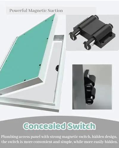 Slick Paintable Large Access Panel For Drywall Hidden Plumbing Inspection Door with powerful magnetic switch and hinges.