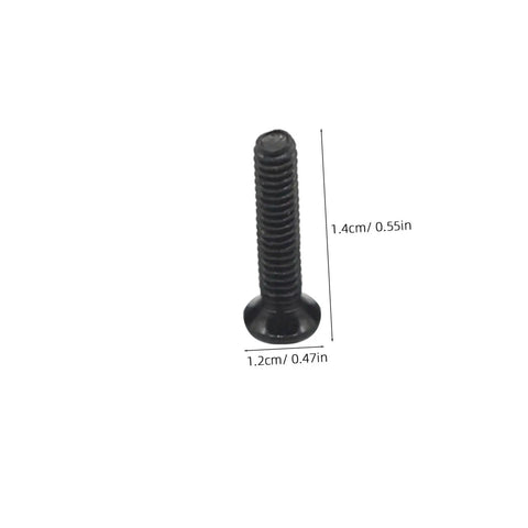 Single screw from the Miniature Countersunk Screw Set With Transparent Storage Case, showing dimensions suitable for glasses and watches.